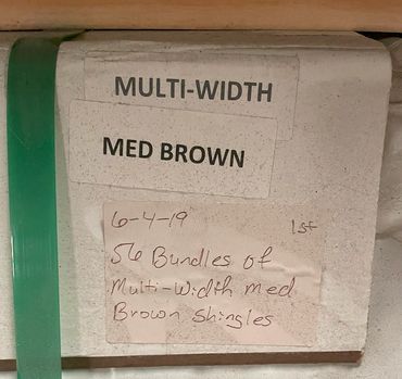 labeled and dated roof shingles