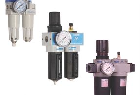 Compressed air treatment, preparation units, Lubricator, pressure regulator and filter, LFR, 