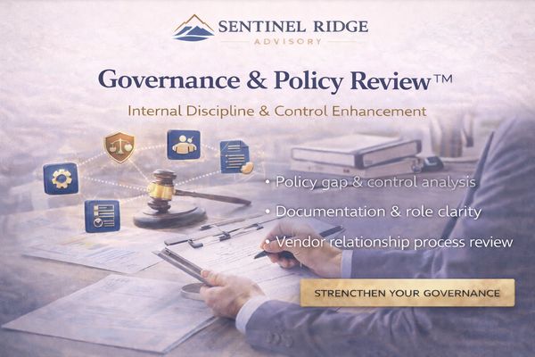 Governance & Policy Review for enhancing internal discipline and control at Sentinel Ridge.