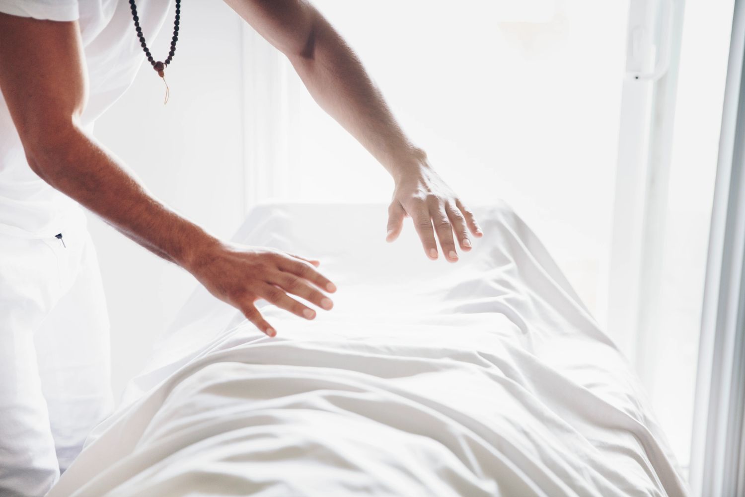 Domenic Femia performing reiki healing