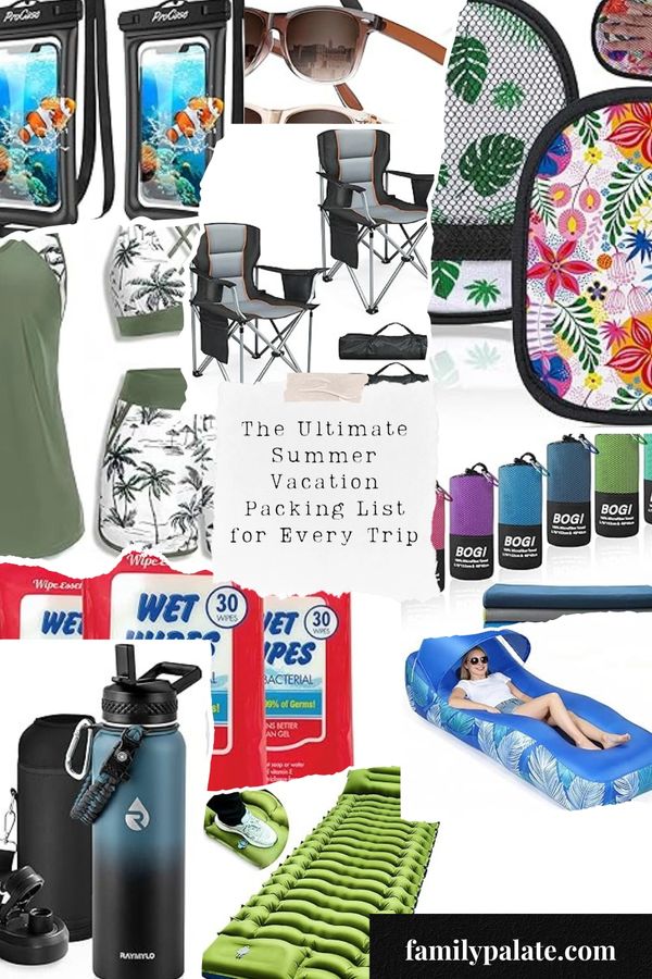 summer vacation packing list, vacation packing list, travel packing list, summer packing essentials,