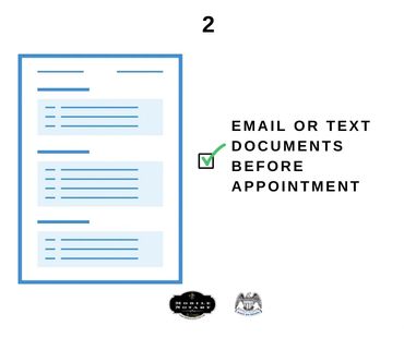 Email or Text your documents before appointment