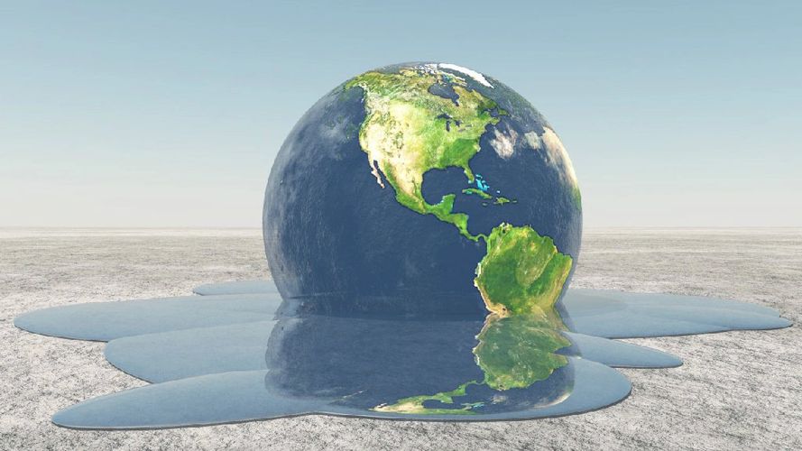 Image of a globe melting