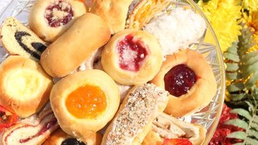 Czech fruit kolaches, klobasneks and pastries