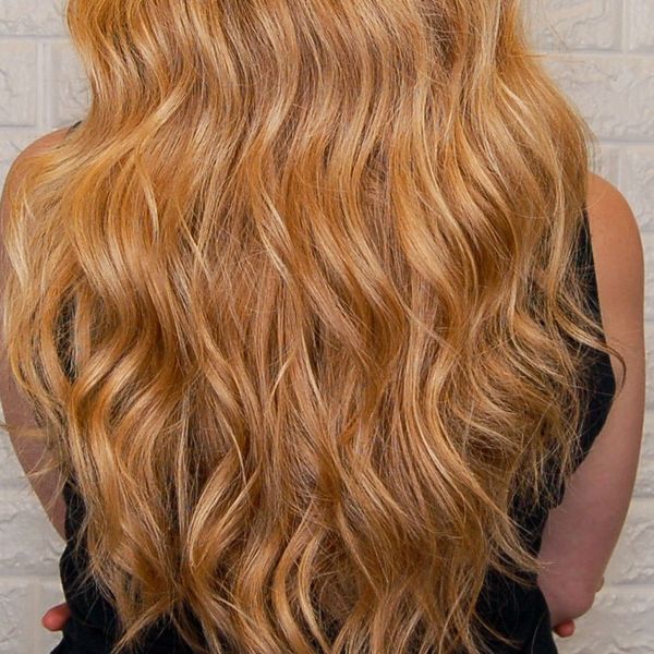 long golden blonde wavy hair