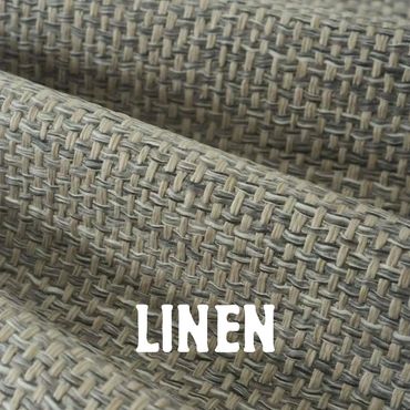 Close-up of textured linen fabric with woven pattern.