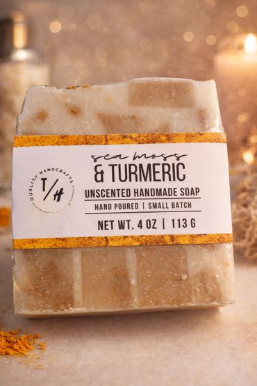Experience the natural benefits of our Sea Moss & Turmeric soap.