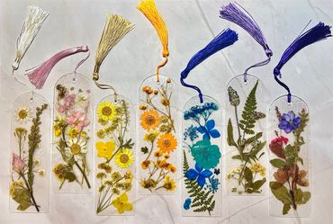 pressed flower acrylic bookmark