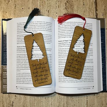 christmas tree cutout bookmarks
