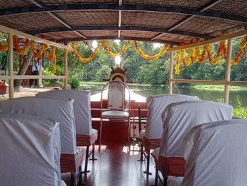 Interior of the water taxi used for the backwater experience.