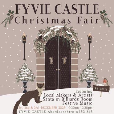 Poster design for Fyvie Castle Christmas Fair 2023