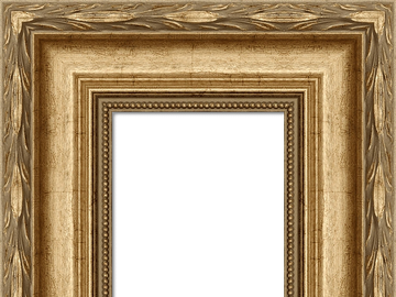 Ornate golden picture frame with intricate leaf patterns.