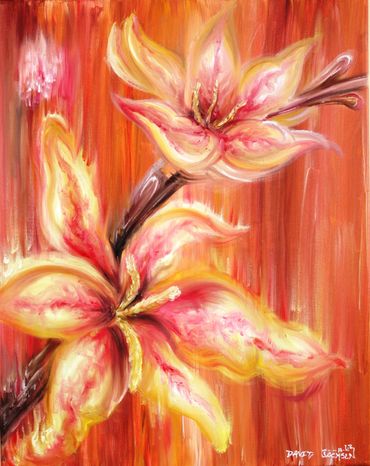 "Dual Bloom" | Oil & Acrylic on Canvas | 20x30" 