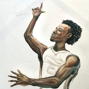 Terrence Clarke work in progress painting