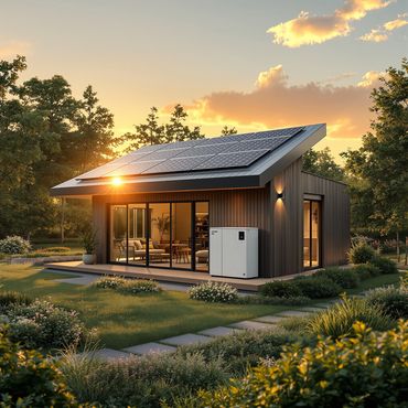 A fully autonomous solar solution installed in a remote property, offering complete energy independe