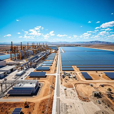 A high-capacity solar installation designed for industrial operations requiring strong output, durab