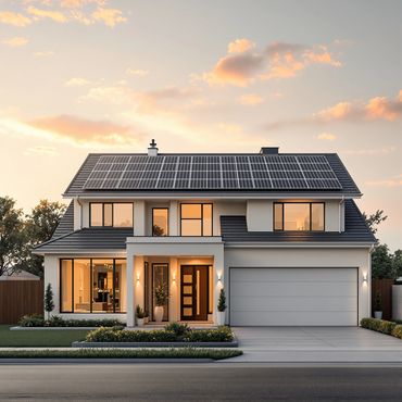 A fully integrated, high-capacity solar system installed in a modern suburban home. Designed for max