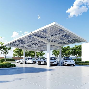A custom-designed solar carport providing shade, protection, and clean energy generation for residen