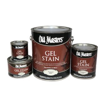 Finishing gel stain in Dark Walnut, Provincial, Special Walnut, and Dark Mahogany colors