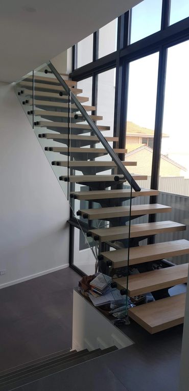 glass balustrade, matte black