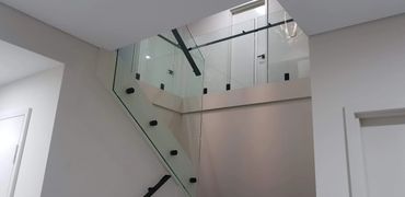 glass balustrade, matte black