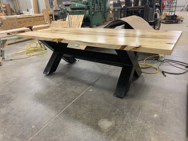 Table legs attached.