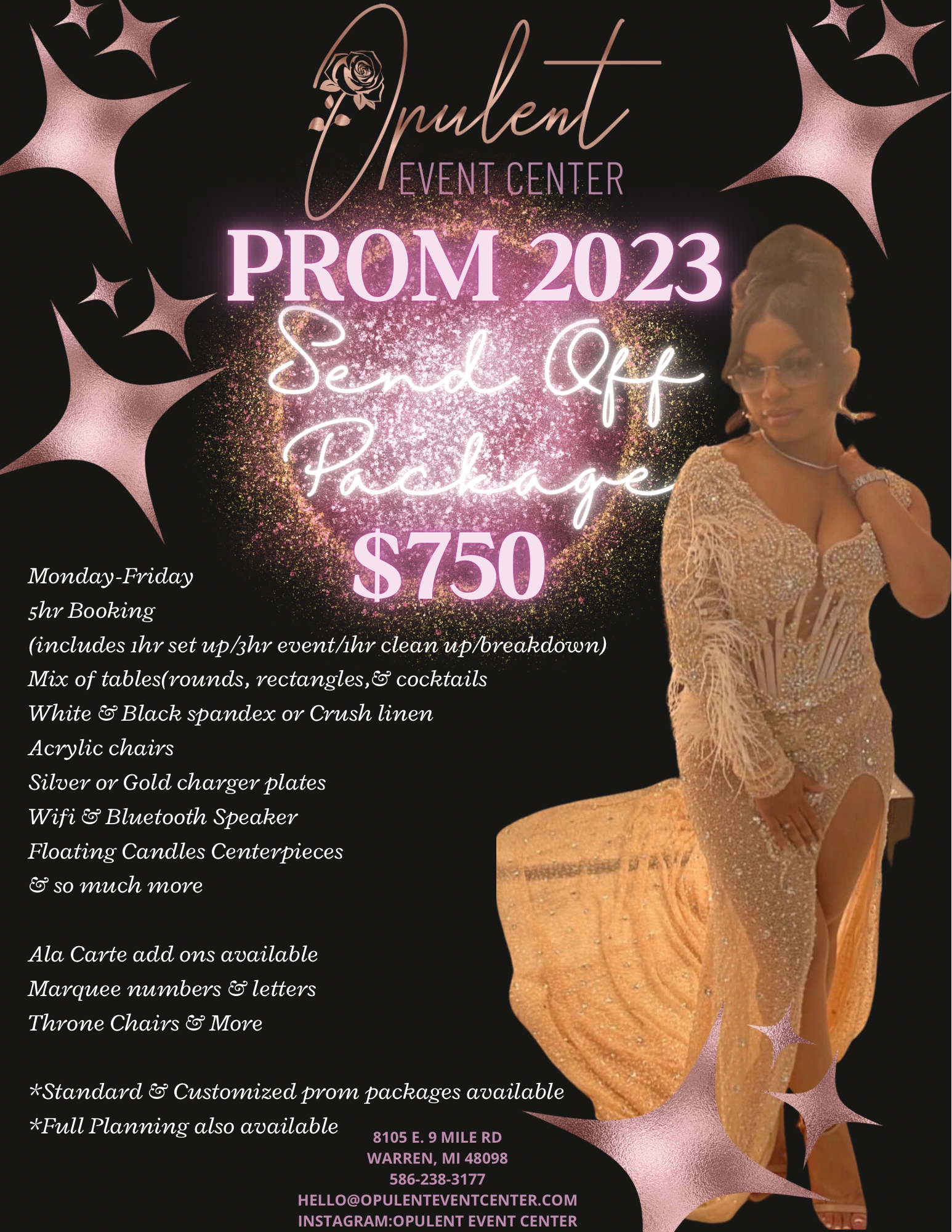 Book your prom send off at O.E.C.! We would love to host you! Dates are going fast!!