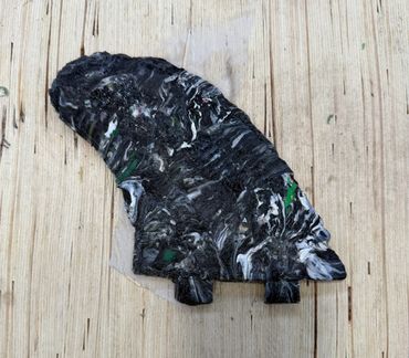 Fin prototype made from reclaimed ocean plastic