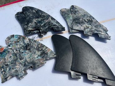 Fin prototype made from reclaimed ocean plastic