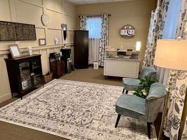 Massage Therapy Studio relaxing reception area.