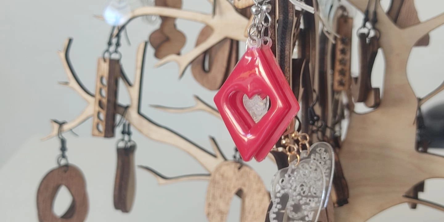 aretes de madera - acrílico - epoxico