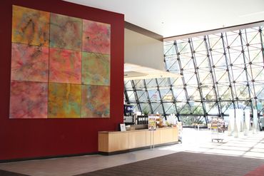 ilan Laks painting hanging at Merril Lynch building San Diego