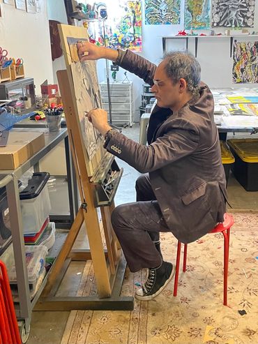 ilan Laks in his studio
