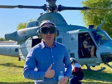 Ian McGaughey going for a ride at the Marine Corps Air Station Yuma