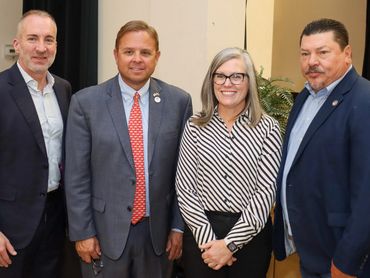 Ian McGaughey joins the Yuma County Board of Supervisors Chairman and Vice Chairman for a visit with