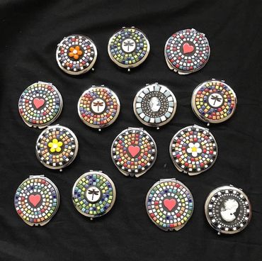 These are fun mosaic compact mirror.  Great for a special person gift!