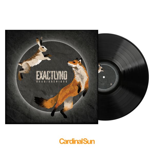 Vinyl record with cover showing a fox and a hare and text 'EXACTLYNO'.