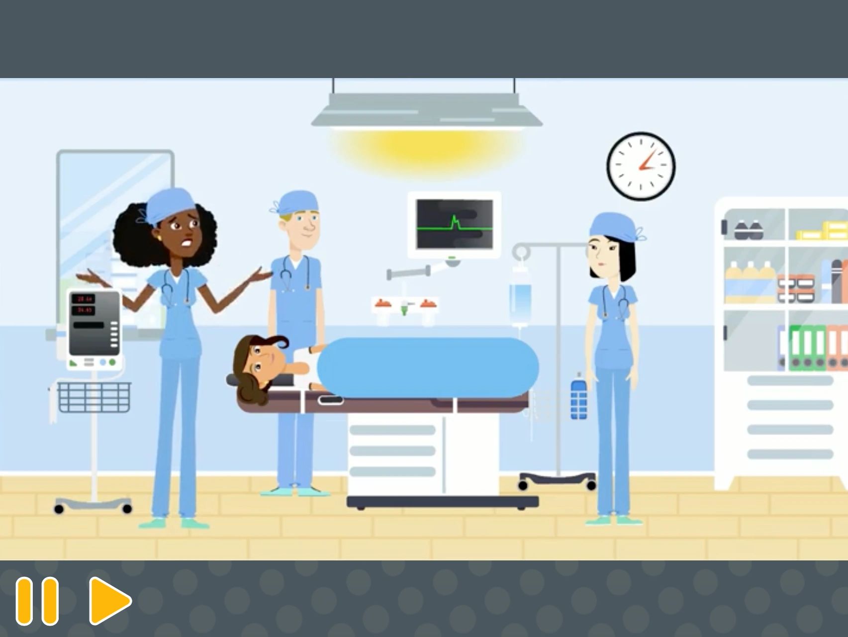 One doctor looking confused while in an emergency room