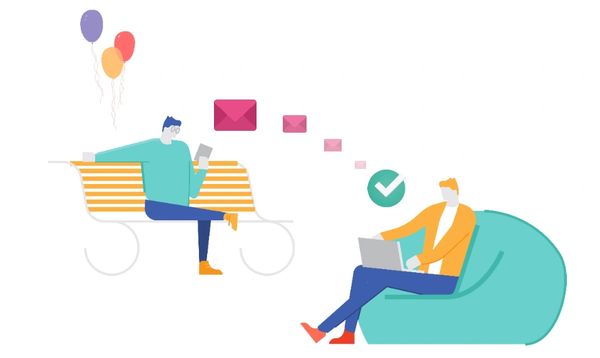 People using devices and software from different locations