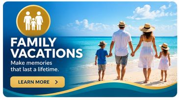 Family enjoying a beach vacation.