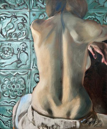 “Near the tiles”