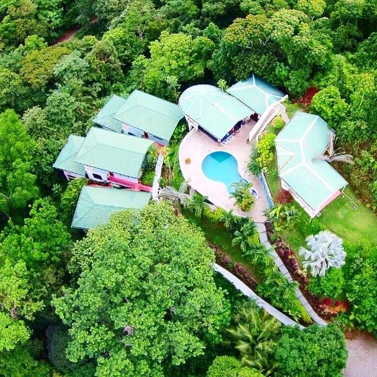 Air view Luxury resort Mango Tree Villas Costa Rica
