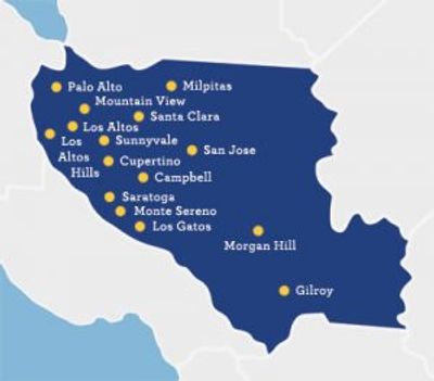 Santa Clara County California and it's major cities.
