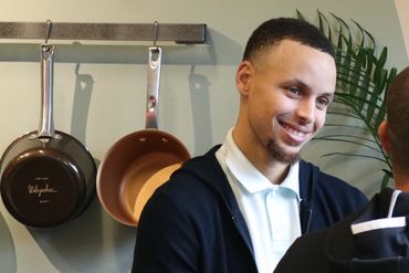 Stephen Curry at his wife Ayesha Curry's first retail storefront opening at Jack London Square entit