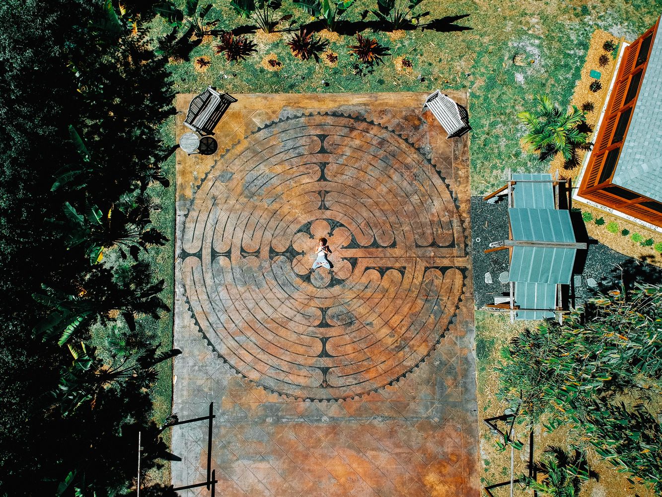 The labyrinth at Heartwood Yoga Institute yoga teacher training facility