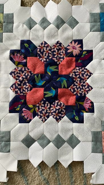 English paper piecing being worked on at present, can't wait to get it loaded on the longarm