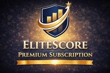 EliteScore premium subscription banner with golden shield and star logo.