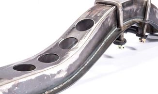 Model A rear Buggy Spring crossmember with lighting holes