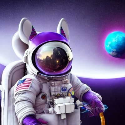 American Purple Kangaroo Astronaut in Space