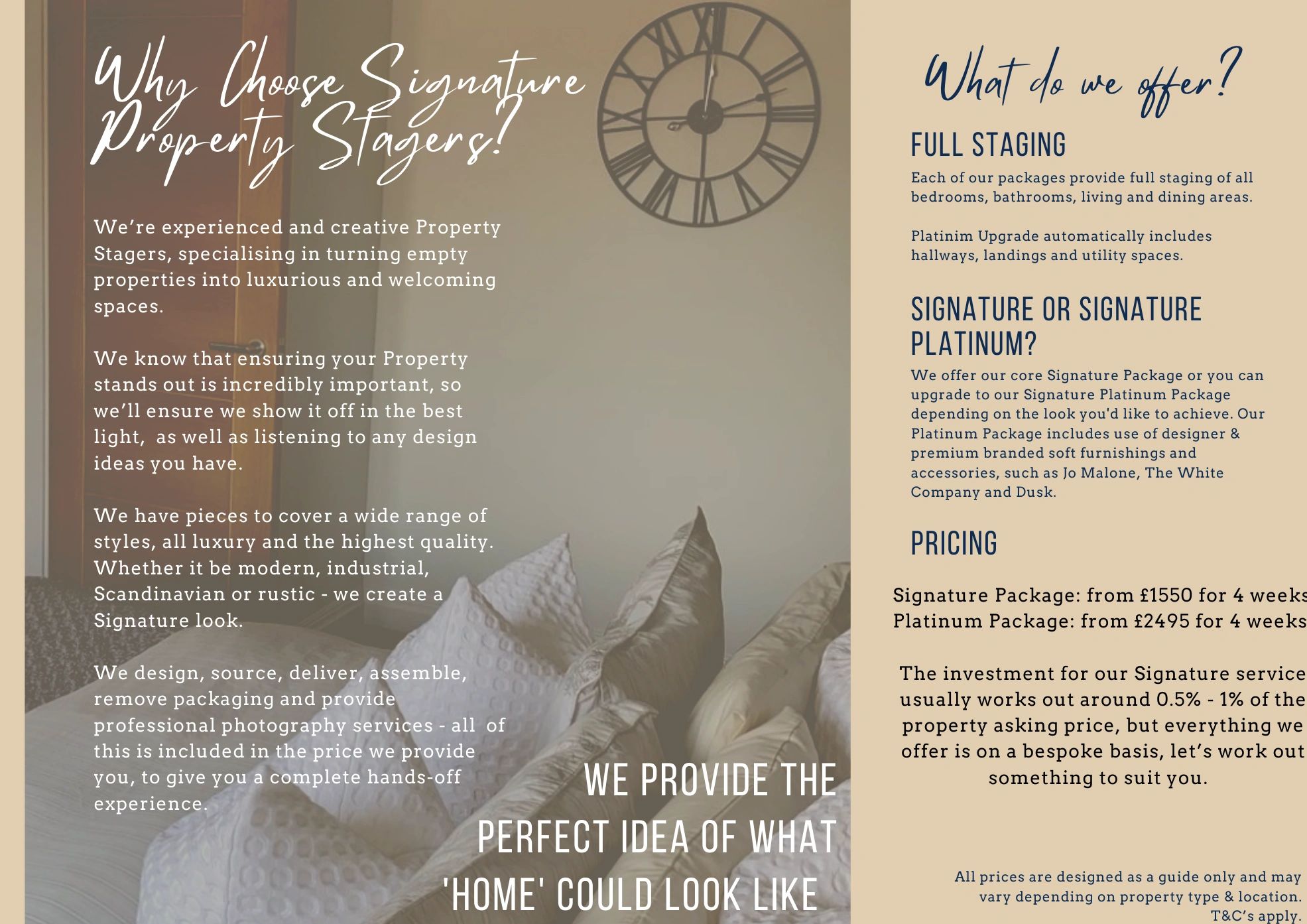 Signature Property Stagers showhome brochure information 